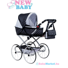NEW BABY Játék babakocsi - 2az1-ben New Baby Natálka fehér - fekete játék babakocsi