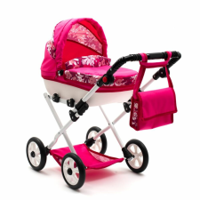 NEW BABY Játék babakocsi New Baby COMFORT rózsaszín virágokkal játék babakocsi