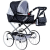 NEW BABY Játék Retro babakocsi 2az1-ben New Baby Natálka fehér - fekete