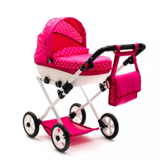 NEW BABY Játékbabakocsi - New Baby COMFORT rózsaszín pöttyös játék babakocsi