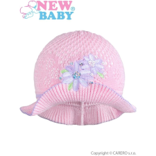 NEW BABY Kötött kalap New Baby rózsaszín - lila babasapka, sál