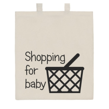 NEW BABY | New Baby Shopping Bag | Pamut bevásárló táska természetes, nyomtatással New Baby kézitáska és bőrönd