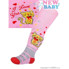 NEW BABY Pamut harisnyanadrág New Baby 3xABS világos rózsaszín cica babanadrág