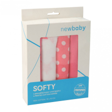 NEW BABY Pamut tetra pelenka New Baby Softy nyomtatott mintával 70 x 70 cm 4 db fehér-rózsaszín mosható pelenka