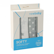 NEW BABY Pamut tetra pelenka New Baby Softy nyomtatott mintával 70 x 70 cm 4 db fehér-szürke mosható pelenka