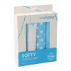 NEW BABY Pamut tetra pelenka New Baby Softy nyomtatott mintával 70 x 70 cm 4 db fehér-türkiz