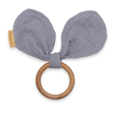 NEW BABY Rágóka levelekkel New Baby Ears grey rágóka