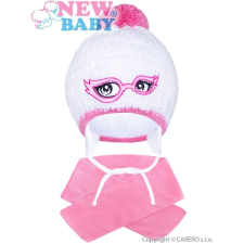 NEW BABY Téli gyerek kötött sapka és sál New Baby rózsaszín gyerek sapka