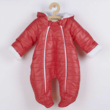 NEW BABY Téli kezeslábas kapucnival és fülekkel New Baby Pumi red raspberry babakabát, overál, bundazsák