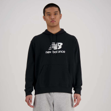 New Balance stacked logo french terry hoodie pulóver férfi fekete l