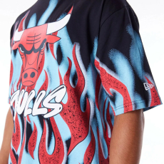 New Era NBA Flame Chicago Bulls Oversized póló Férfi Fekete M