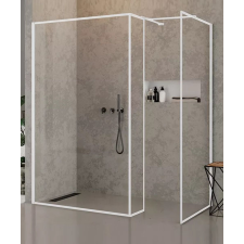 New Trendy New Modus White zuhanykabin fal walk-in 80 cm fehér matt üveg/átlátszó üveg EXK-2283 kád, zuhanykabin