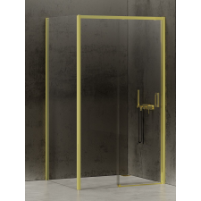 New Trendy Prime Light Gold zuhanykabin 160x80 cm négyszögletes fehér fényes/átlátszó üveg K-1461 kád, zuhanykabin