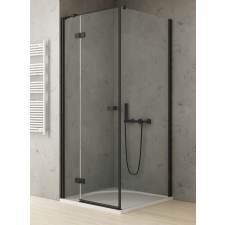 New Trendy Reflexa Black zuhanykabin 80x70 cm négyszögletes fekete félmatt/átlátszó üveg EXK-4912 kád, zuhanykabin