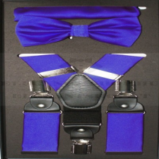  Newsmen nadrágtartó szett - Királykék szatén ajándéktárgy