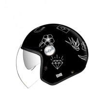 Nexx X.G30 Tattoo nyitott motoros bukósisak fekete-fehér bukósisak