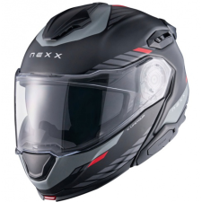 Nexx X.Lifetour Globe felnyitható motoros bukósisak matt fekete-piros bukósisak