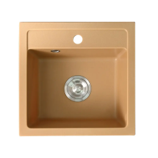  Nia szögletes egy medencés gránit mosogató szifonnal bézs mosogatótálca