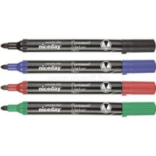 Niceday kerek hegyű 4db-os vegyes színű permanent marker készlet (NICEDAY_7409796) filctoll, marker