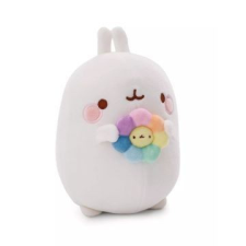 NICI : Molang, a nyuszi plüssfigura szivárványos virággal - 16 cm plüssfigura