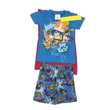 Nickelodeon fiú Pizsama - Spongyabob #kék-bordó gyerek hálóing, pizsama