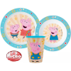 Nickelodeon Peppa malac étkészlet, micro műanyag szett 260 ml-es pohárral
