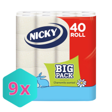 Nicky BIG PACK toalettpapír, 3 rétegű, 40 tekercs KARTON - 9 db higiéniai papíráru