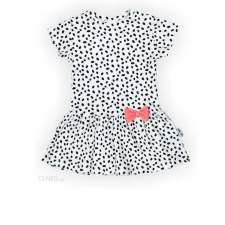 Nicol Lányka Nyári Pamut Ruha - Fehér/Fekete Pöttyös 92 lányka ruha