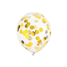 Nie Konfetti léggömbök - körök, 30cm, arany (1 pkt / 6 db.) party kellék