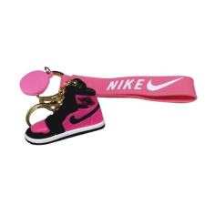  Nike cipős szilikon kulcstartó, 5cm, RÓZSASZÍN-FEKETE kulcstartó