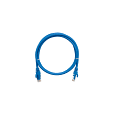 Nikomax NMC-PC4SA55B-010-BL S/FTP CAT6a Patch kábel 1m - Kék kábel és adapter