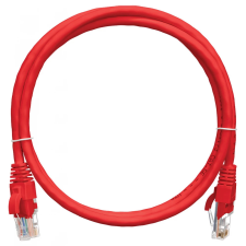 Nikomax patch kábel S/FTP, CAT6a, LSZH, 5m, piros (NMC-PC4SA55B-050-C-RD) kábel és adapter