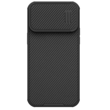 Nillkin Apple iPhone 14 Pro Max, Műanyag hátlap + szilikon keret, közepesen ütésálló, kamera védelem, csíkos minta, Nillkin CamShield &quot;S&quot;, fekete tok és táska