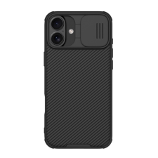 Nillkin Apple iPhone 16 Plus camshield pro szilikon telefonvédő (ütésállóság, kameravédő, csíkos) fekete tok és táska