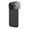 Nillkin Apple iPhone 16 Pro Max camshield prop szilikon telefonvédő (ütésállóság, kameravédő, kitámasztó, csíkos) fekete