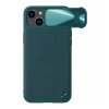Nillkin CAMSHIELD LEATHER műanyag telefonvédő (közepesen ütésálló, ECO bőr hatású hátlap, kamera védelem) SÖTÉTZÖLD Apple iPhone 14 Plus