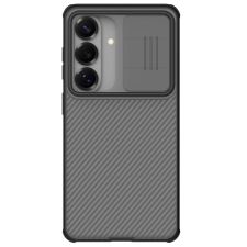 Nillkin CamShield Pro Samsung Galaxy S26 Plus műanyag hátlap tok kameravédelemmel, fekete-átlátszó tok és táska