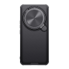 Nillkin CAMSHIELD PROP műanyag telefonvédő (szilikon keret, ütésállóság, kameravédő, kitámasztó, csíkos) FEKETE Xiaomi 14 Ultra