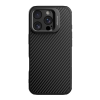 Nillkin CARBOPROP szilikon telefonvédő (ütésállóság, aramid bevonat, kitámasztó, karbon minta) FEKETE Apple iPhone 16 Pro