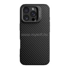 Nillkin CARBOPROP szilikon telefonvédő (ütésállóság, aramid bevonat, kitámasztó, karbon minta) FEKETE (GP-166842) tok és táska