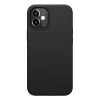 Nillkin FLEX PURE szilikon telefonvédő (ultravékony, környezetbarát, mikrofiber plüss belső, matt) FEKETE [Apple iPhone 12 mini] (5996591003887)