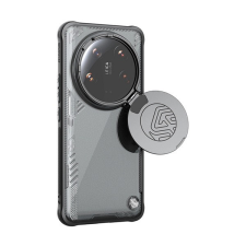 Nillkin ICEBLADE PROP műanyag telefonvédő (szilikon keret, ütésállóság, kameravédő, kitámasztó, MagSafe) FEKETE tok és táska
