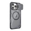 Nillkin ICEBLADE PROP szilikon telefonvédő (ütésállóság, kameravédő, kitámasztó, MagSafe) FEKETE Apple iPhone 16 Pro