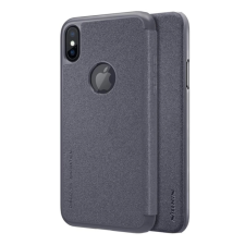 Nillkin iPhone XS 5.8 NILLKIN SPARKLE műanyag telefonvédő FLIP, logó kivágás, FEKETE tok és táska