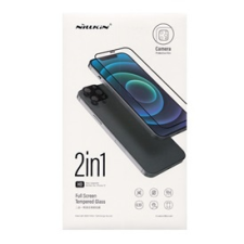 Nillkin képernyővédő üveg 2in1 (3D full cover, íves, karcálló, 0.33mm, 9H + kameravédő fólia) FEKETE mobiltelefon kellék