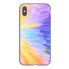 Nillkin OMBRE szilikon telefonvédő (ütésállóság, üveg hátlap, színes) LILA tok és táska