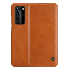 Nillkin QIN Huawei P40 Pro tok álló (Flip, oldalra nyíló, bankkártya tartó) barna tok és táska