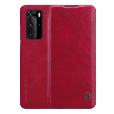 Nillkin QIN Huawei P40 Pro tok álló (Flip, oldalra nyíló, bankkártya tartó) piros tok és táska
