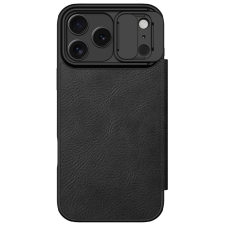 Nillkin Qin Pro Apple iPhone 17 Pro Max bőr flip tok, fekete tok és táska