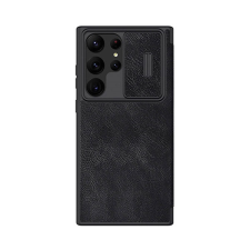 Nillkin Qin Pro Samsung Galaxy S23 Ultra bőr flip tok, fekete tok és táska